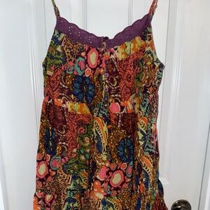 Urban Outfitters Hanna Cecilia Tiered Mini Dress WNS XS-TP Boho Printed Lace